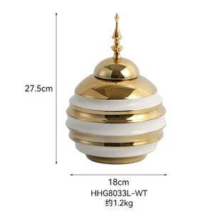 Gold Ceramic Ginger Jar – A Touch of Vintage Elegance