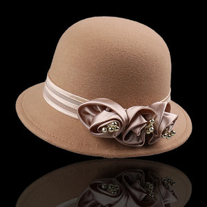 Elegant Adjustable Flower Decorated Hat