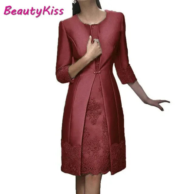 Elegant Mother of the Bride 2-Piece Outfit with Jacket β Candy Color Formal Gown