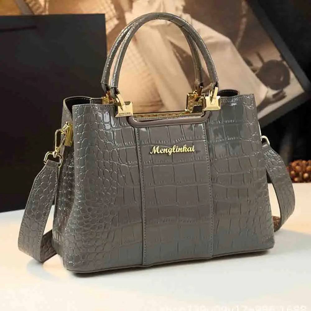 Luxury Crocodile-Embossed Tote β Elevate Your Elegance