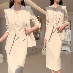 👑 Advanced Temperament Women’s Professional Three-Piece Suit Set