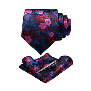 JEMYGINS Floral Silk Men’s Tie Set – Elevate Your Style with Elegance