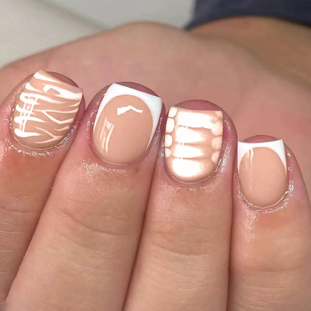 π 24pcs Short Square French Press-On Nails β Cherry Pink Perfection