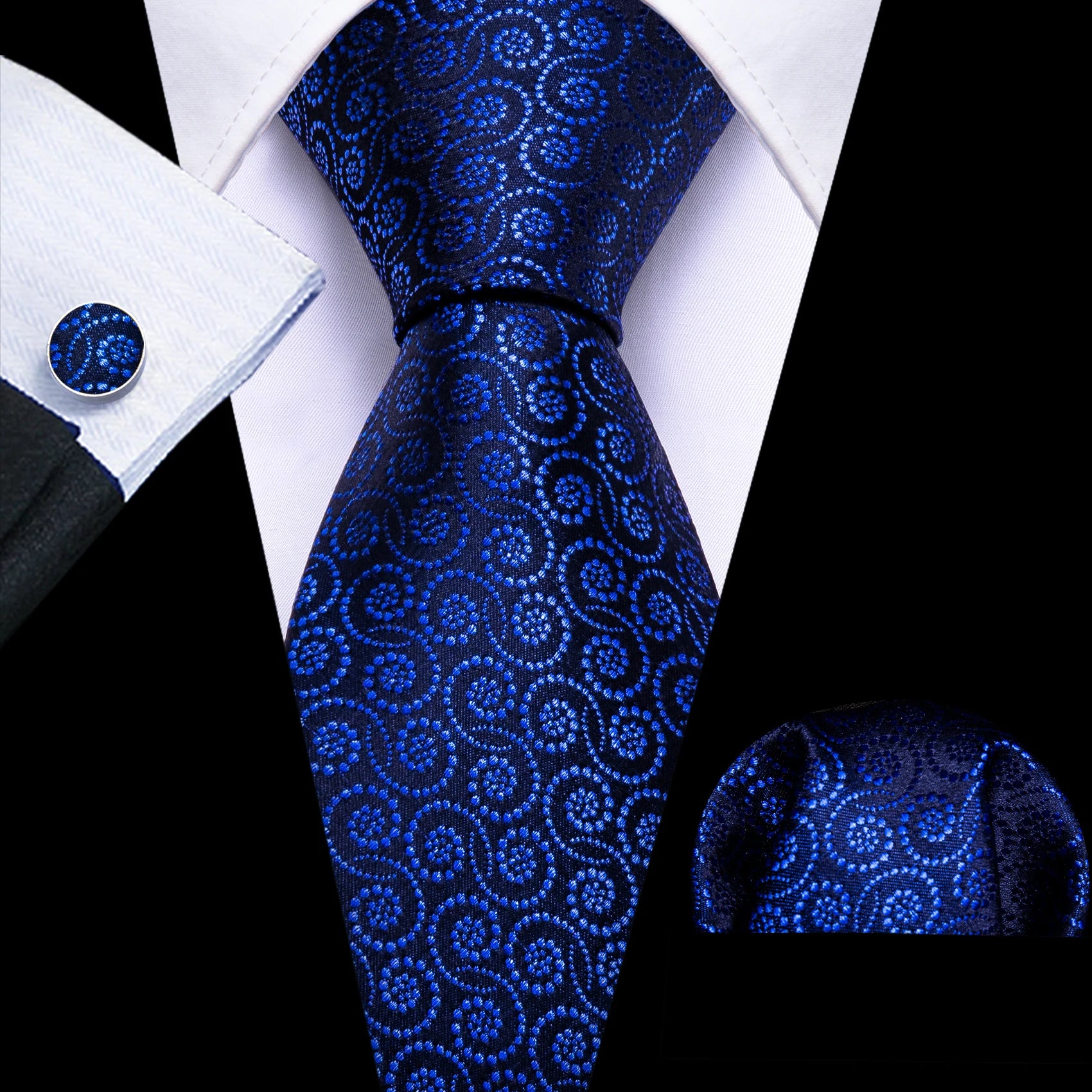 Fashion Teal Novelty Men Tie Set by Barry Wang