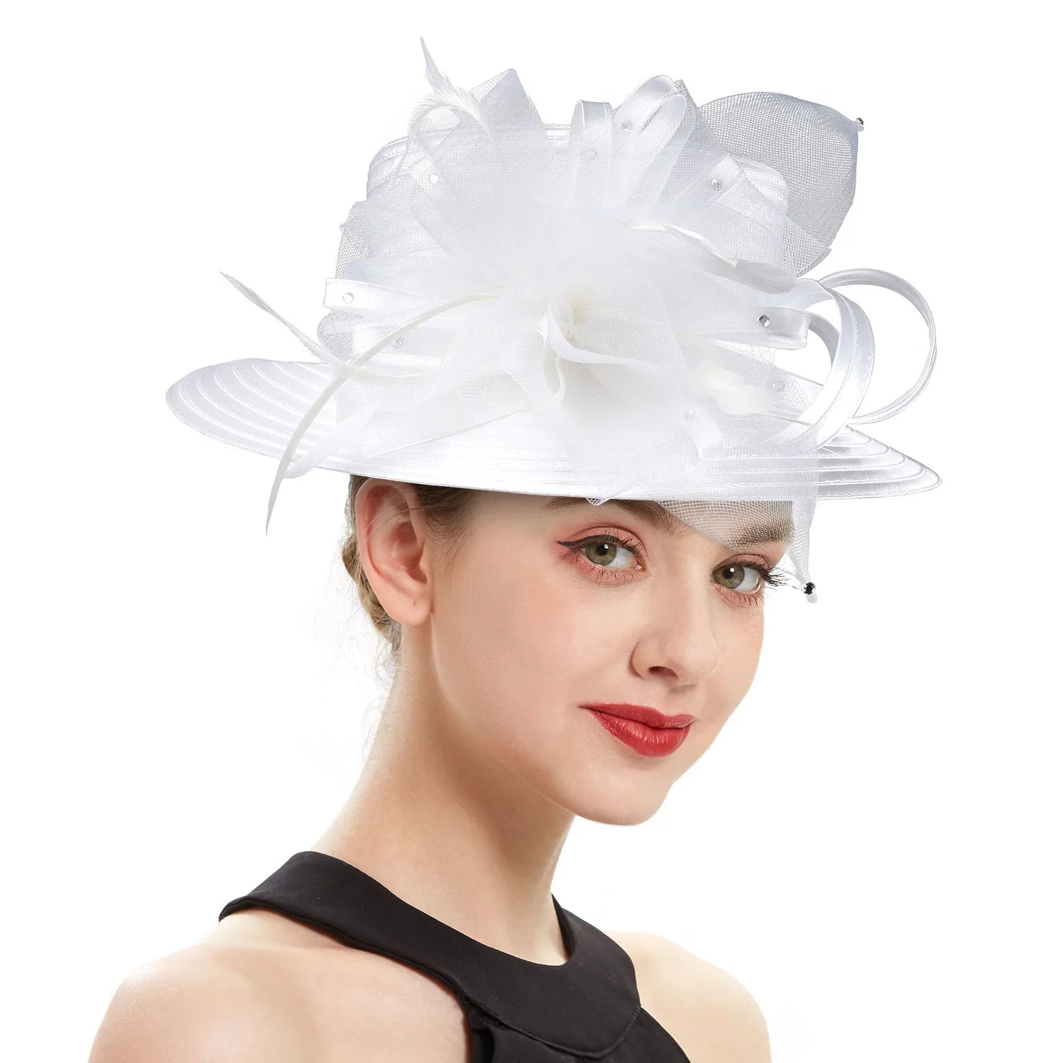 Deluxe New White Church Hat for Women