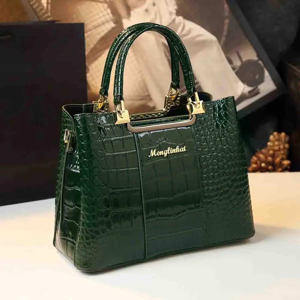 Luxury Crocodile-Embossed Tote β Elevate Your Elegance