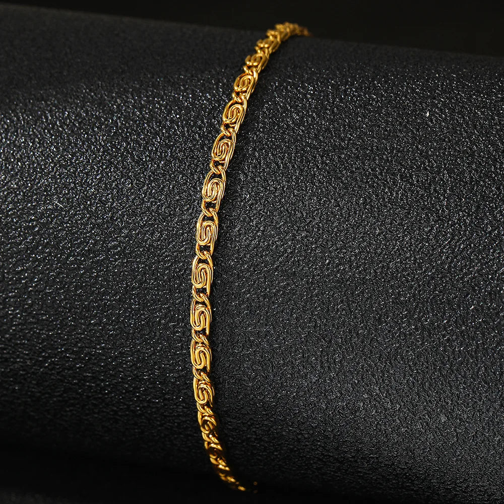 β¨ FTCY Stainless Steel Chain Bracelet β Lightweight Gold Elegance for Your Wrist or Ankle