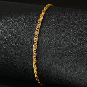 ✨ FTCY Stainless Steel Chain Bracelet – Lightweight Gold Elegance for Your Wrist or Ankle