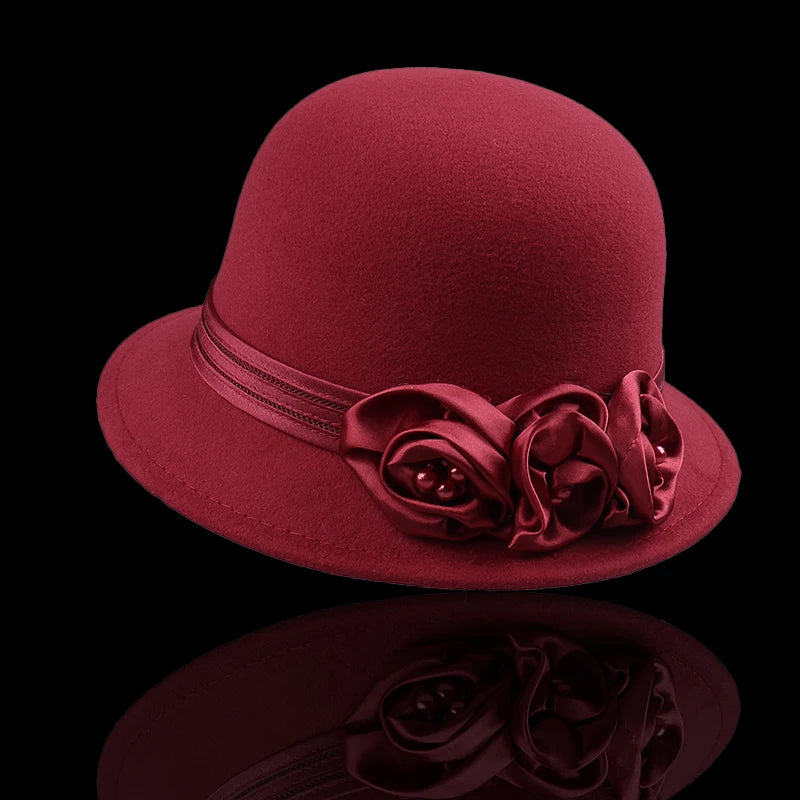 Elegant Adjustable Flower Decorated Hat
