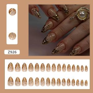 ๐ผ 24pcs White Flower Press-On Nails โ INS Yellow & Pink Blush Tones