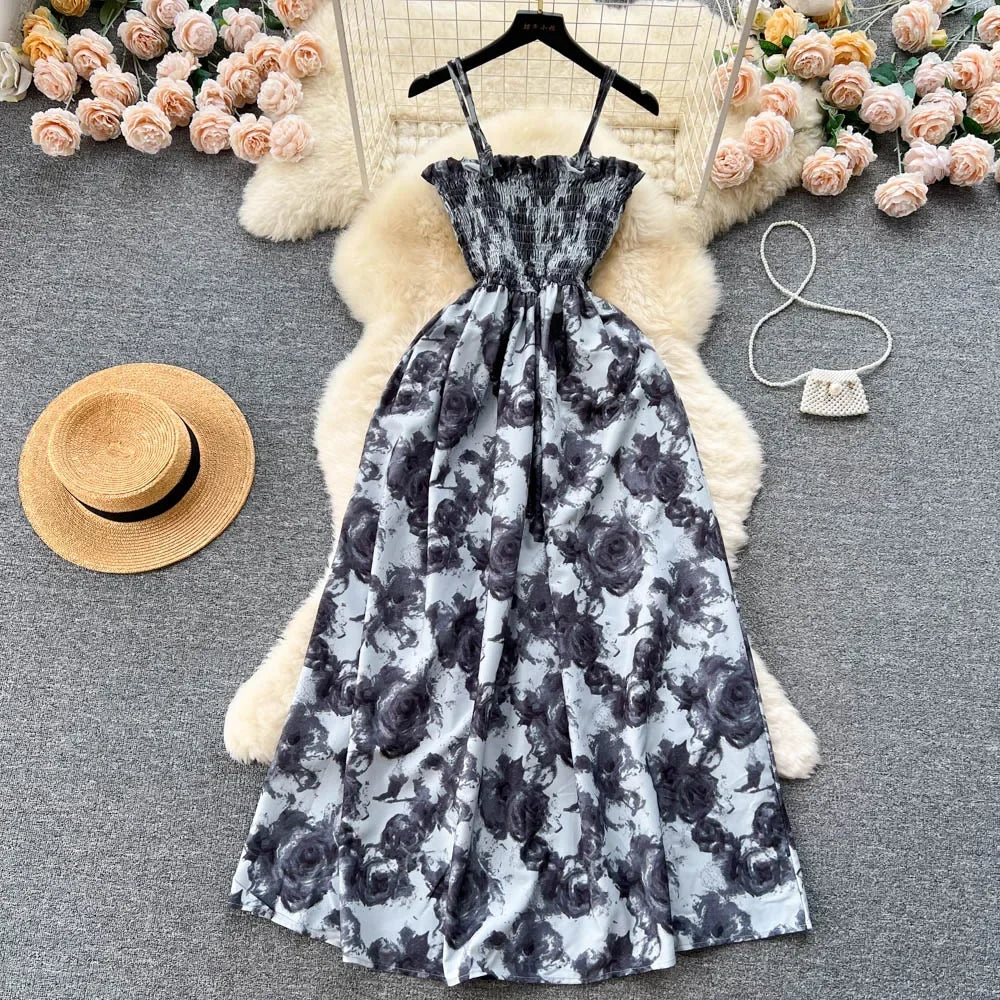 πΉSummer Rose Flower Print Romantic Retro Dress πΉ