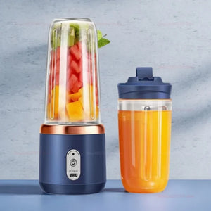 Multifunction 2 Cups Portable Fruit Juicer Blender 6 Blade Juice Mixer Mini Ice Blender USB Charging Wireless Juice Extractor