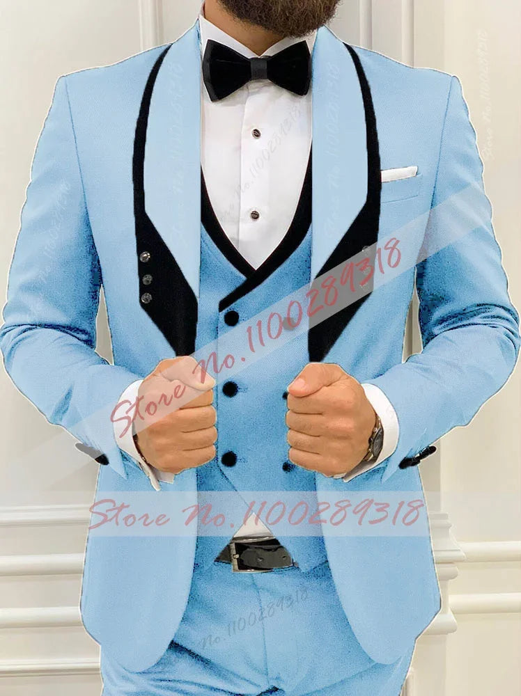 β¨ Latest Black Menβs Formal 3-Piece Suit β¨