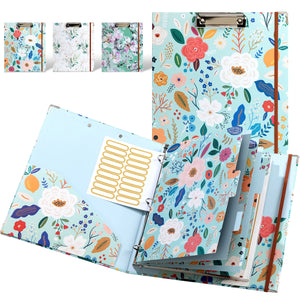 Cute 3-Ring Binder with 5-Tab Dividers, Pockets & Low-Profile Clipboard – Perfect for Office, School, or Home