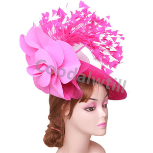 🌸 Big Flower Wedding Fascinator Hat – Elegant Women’s Headpiece for Special Occasions