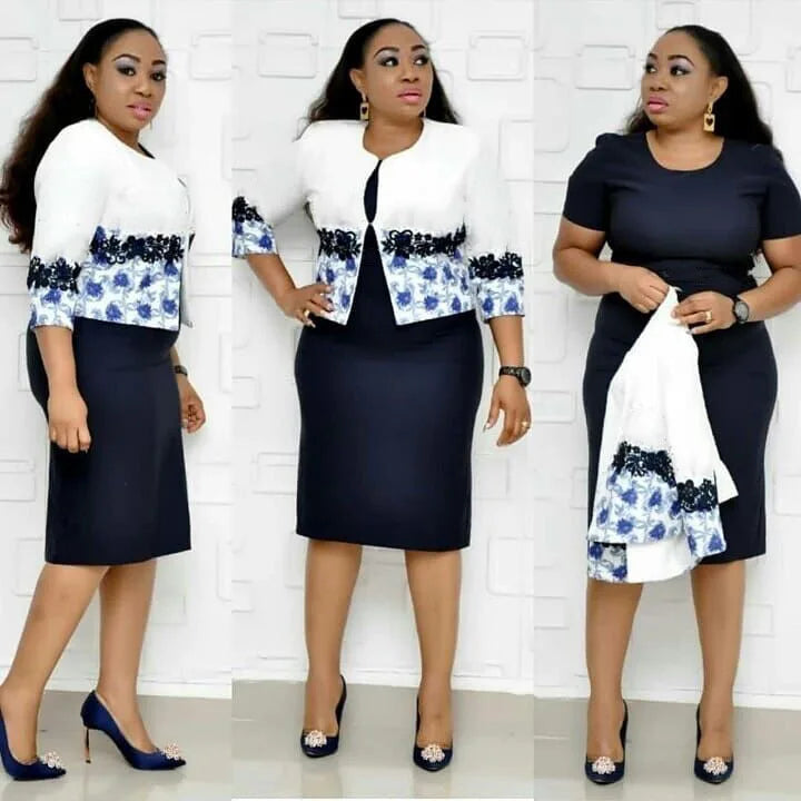 African Clothes Flower Printed Two-Piece Set β Sleeveless Bodycon Mini Dress & Coat Suit for Women