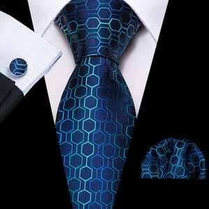 Fashion Teal Novelty Men Tie Set by Barry Wang