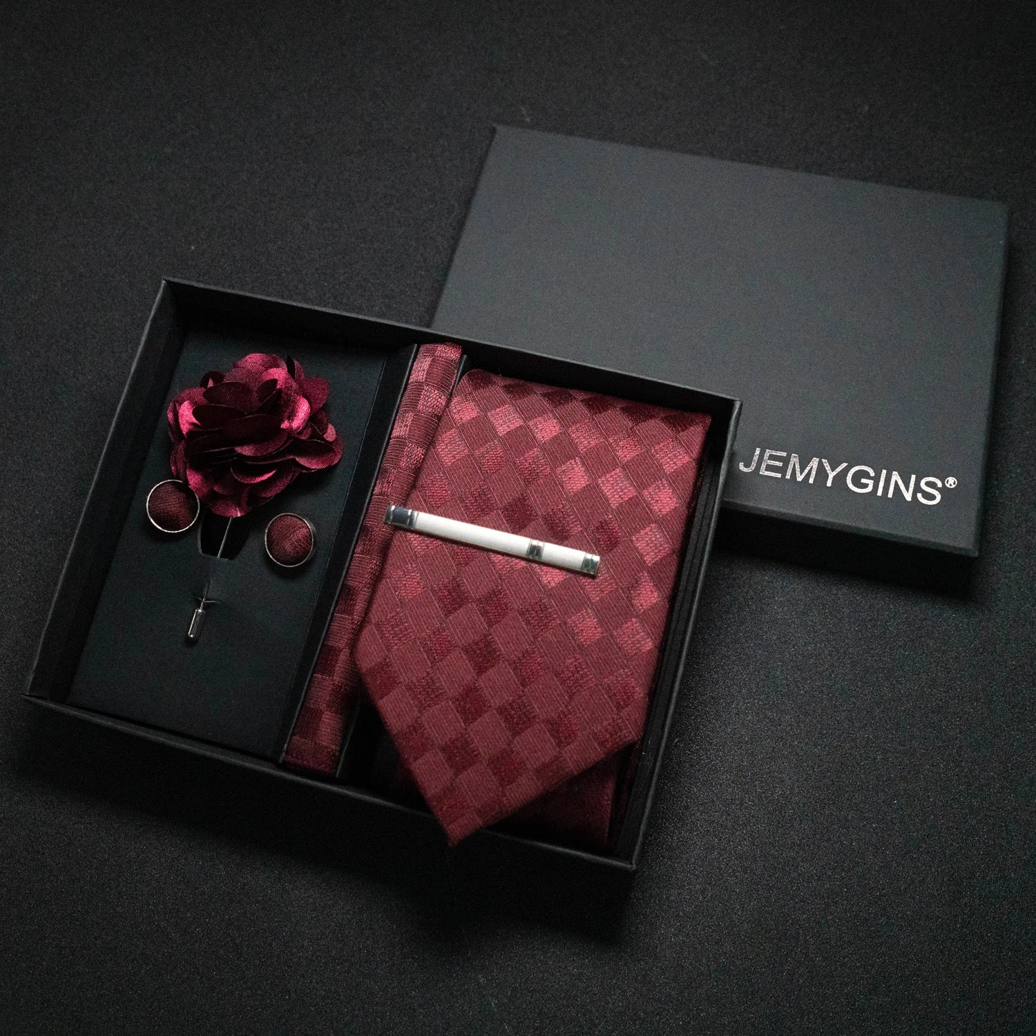 Wine Red Paisley Silk Tie Set – A Touch of Elegance for Every Occasion