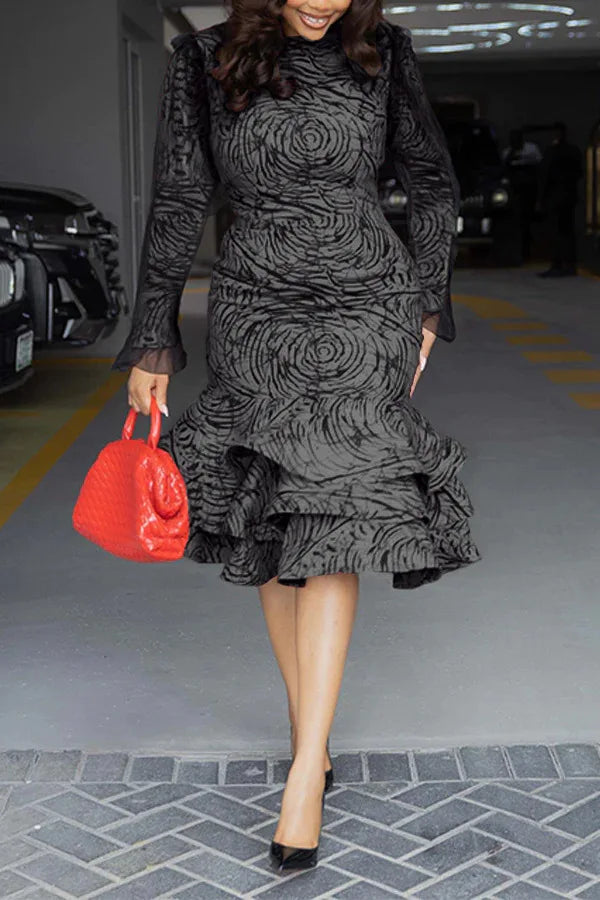 Spring & Autumn Women's Printed Dress – Effortless Elegance for Every Occasion