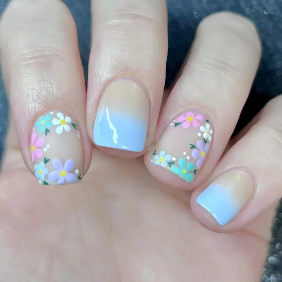 π€ 24pcs Nude White French Press-On Nails β Short Square, Simple & Stylish