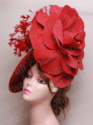 🌸 Big Flower Wedding Fascinator Hat – Elegant Women’s Headpiece for Special Occasions