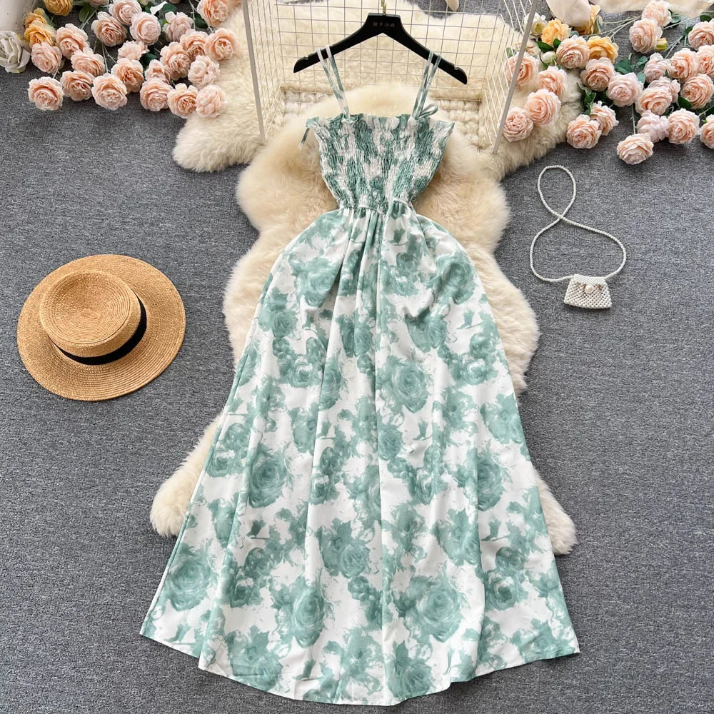 πΉSummer Rose Flower Print Romantic Retro Dress πΉ