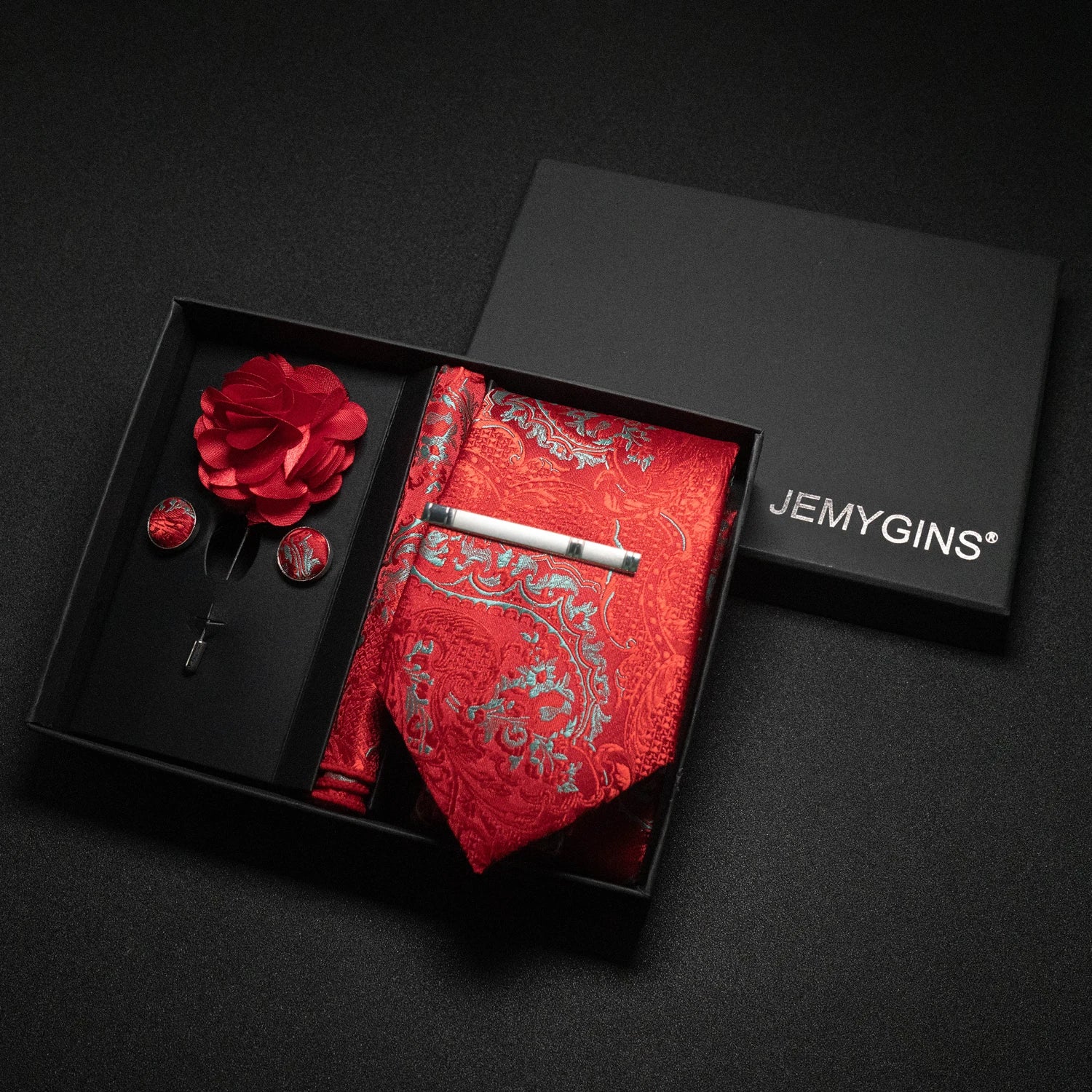 Wine Red Paisley Silk Tie Set – A Touch of Elegance for Every Occasion