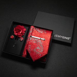 Wine Red Paisley Silk Tie Set – A Touch of Elegance for Every Occasion