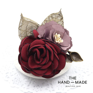 Women's Korean-Style Elegant Fabric Flower Coat with Scarf Buckle