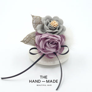 Women's Korean-Style Elegant Fabric Flower Coat with Scarf Buckle