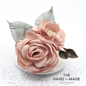 Women's Korean-Style Elegant Fabric Flower Coat with Scarf Buckle