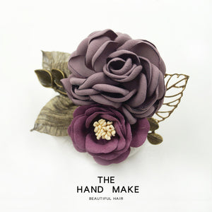 Women's Korean-Style Elegant Fabric Flower Coat with Scarf Buckle