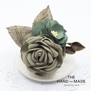 Women's Korean-Style Elegant Fabric Flower Coat with Scarf Buckle