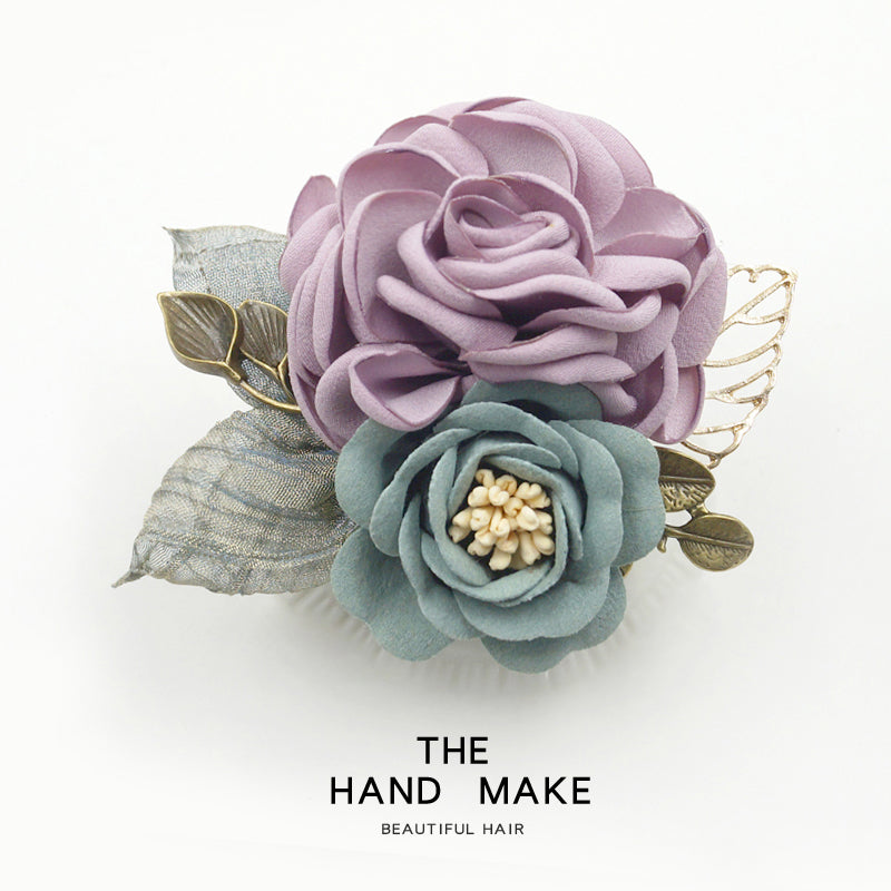 Women's Korean-Style Elegant Fabric Flower Coat with Scarf Buckle