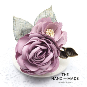 Women's Korean-Style Elegant Fabric Flower Coat with Scarf Buckle