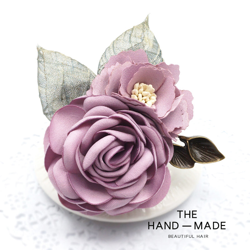 Women's Korean-Style Elegant Fabric Flower Coat with Scarf Buckle