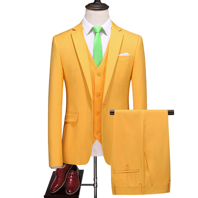Menβs Three-Piece Suit β Korean Style Elegance