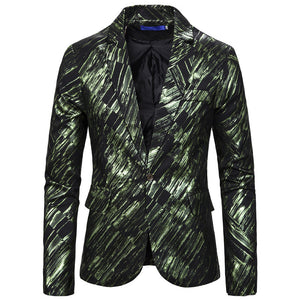Fashion Print Single-Breasted Men's Suit (European Size)