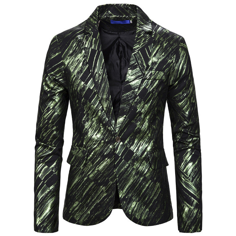 Fashion Print Single-Breasted Men's Suit (European Size)
