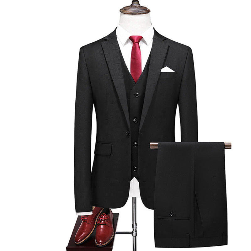 Menβs Three-Piece Suit β Korean Style Elegance