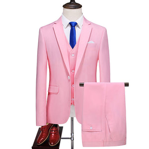 Men’s Three-Piece Suit – Korean Style Elegance