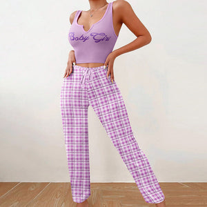 Spring & Summer Women’s Casual Pajama Set – 2-Piece Home Wear