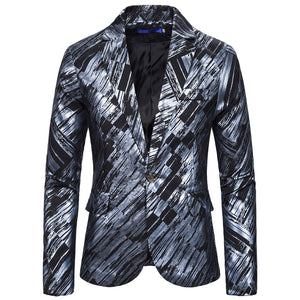 Fashion Print Single-Breasted Men's Suit (European Size)