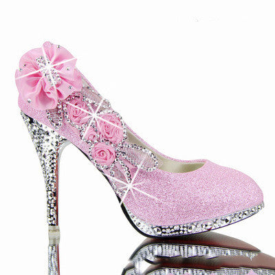 Elegant Red High Heel Wedding Shoes