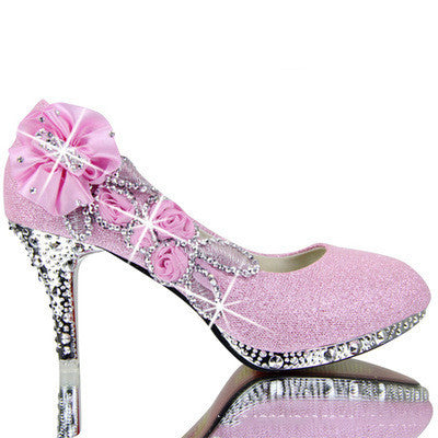 Elegant Red High Heel Wedding Shoes
