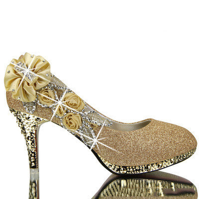 Elegant Red High Heel Wedding Shoes