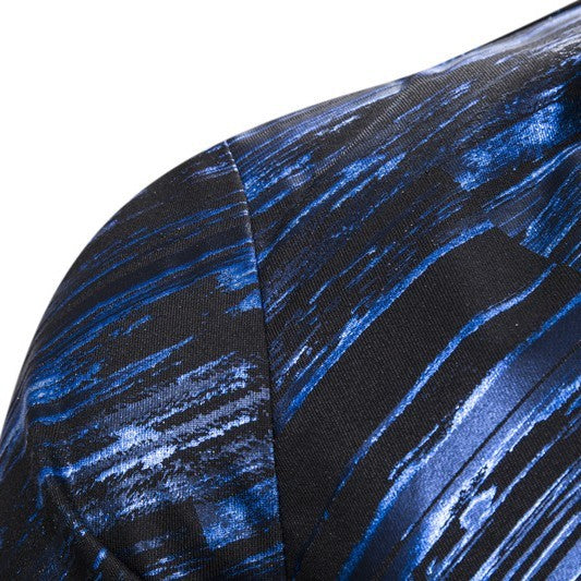 Fashion Print Single-Breasted Men's Suit (European Size)
