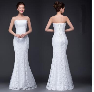 Long Dress Fuchsia and White Lace – Trailing Sexy Bridal Wedding Gown