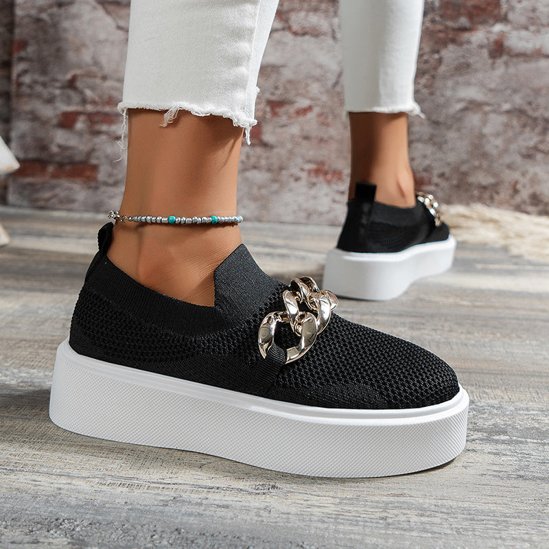 Chain Flats Shoes for Women – Breathable Mesh Perfection