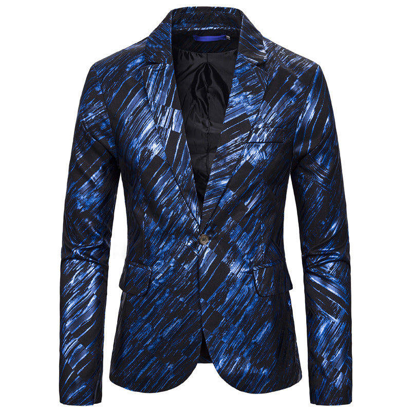 Fashion Print Single-Breasted Men's Suit (European Size)